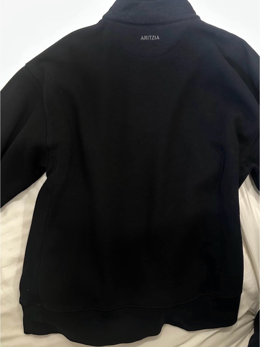 Aritzia Black Sweatfleece Boyfriend 1/2 zip
